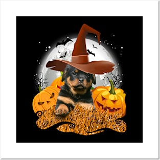 Halloween rottweiler dog Posters and Art